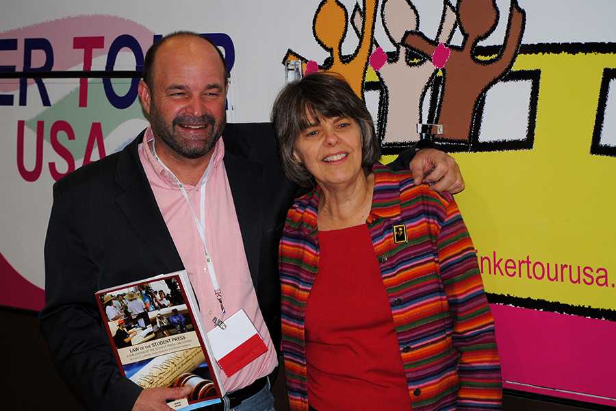 Attorney Mike Hiestand and Mary Beth Tinker visit the JEA Convention in Boston, Mass. to speak to students about the importance of the First Amendment.