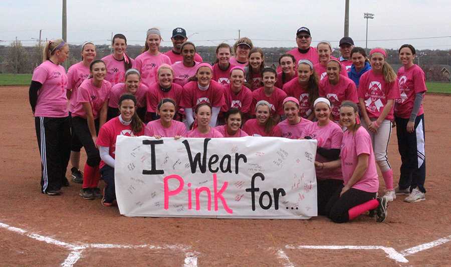 Softball+celebrates+first+ever+Pink+Out+games