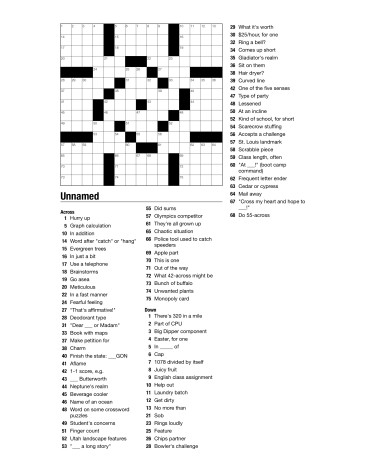 Weekly unthemed crossword