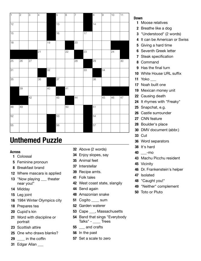 free daily crossword puzzles