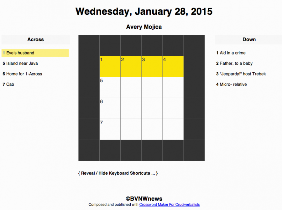 Wednesday, January 28, 2015 crossword