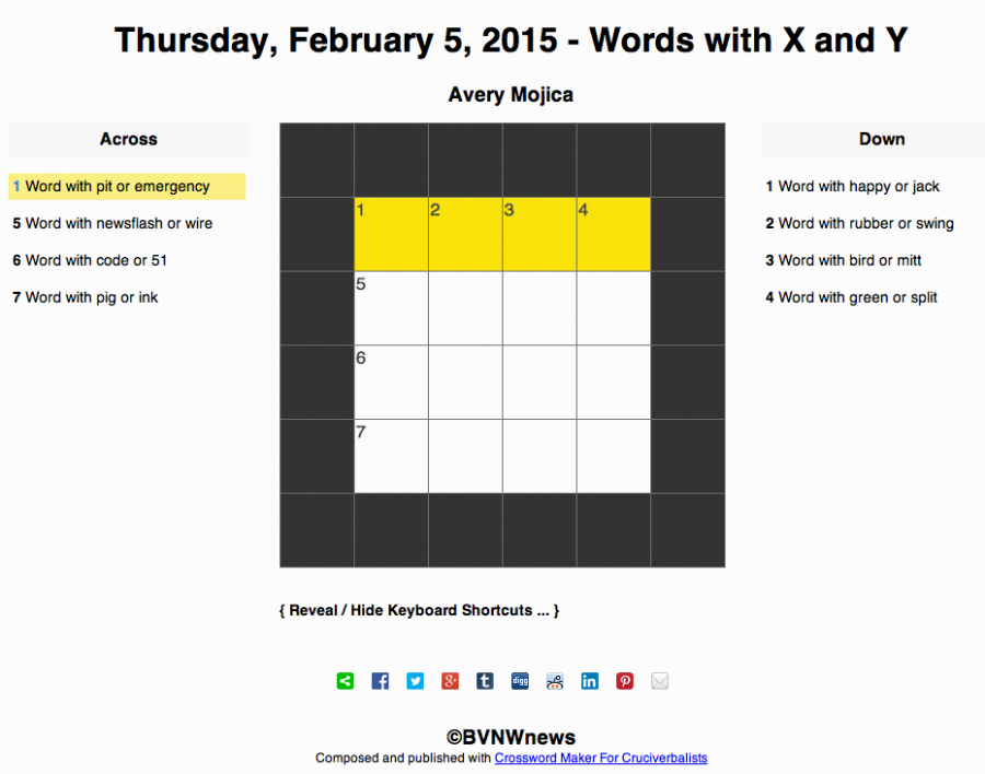Thursday, February 5, 2015 crossword