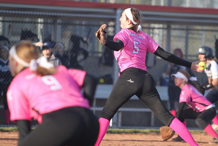 Softball splits in Pink Out game with BVN