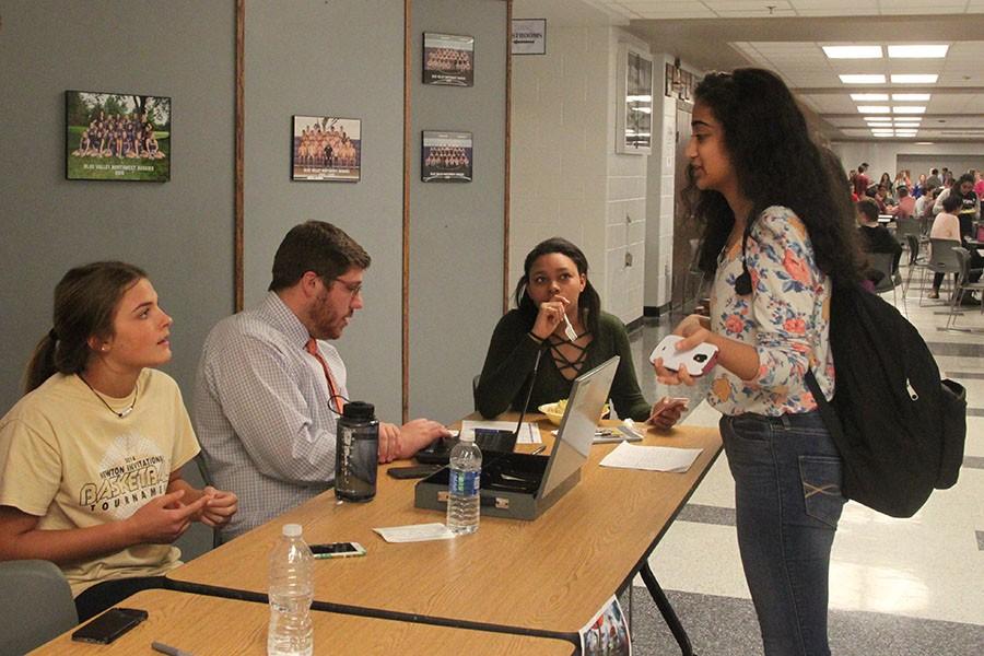 Students in Student Government sell prom tickets to students during lunch. Tickets will be on sale through Wednesday.