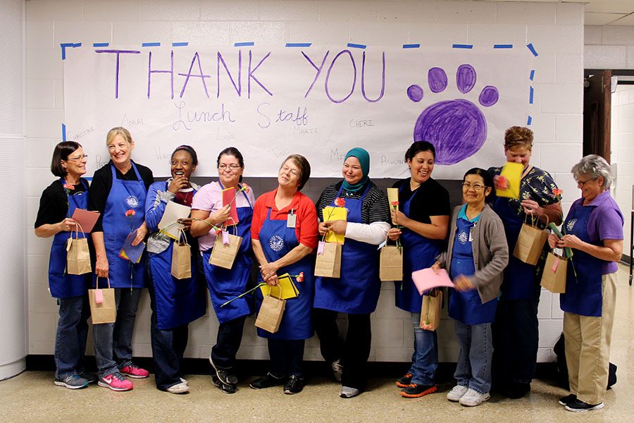 Cafeteria workers receive recognition for Husky Halftime work