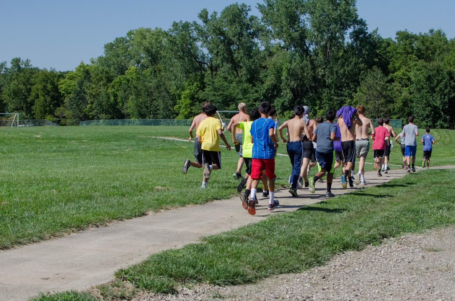 Cross country boys on a 4-mile recovery run.