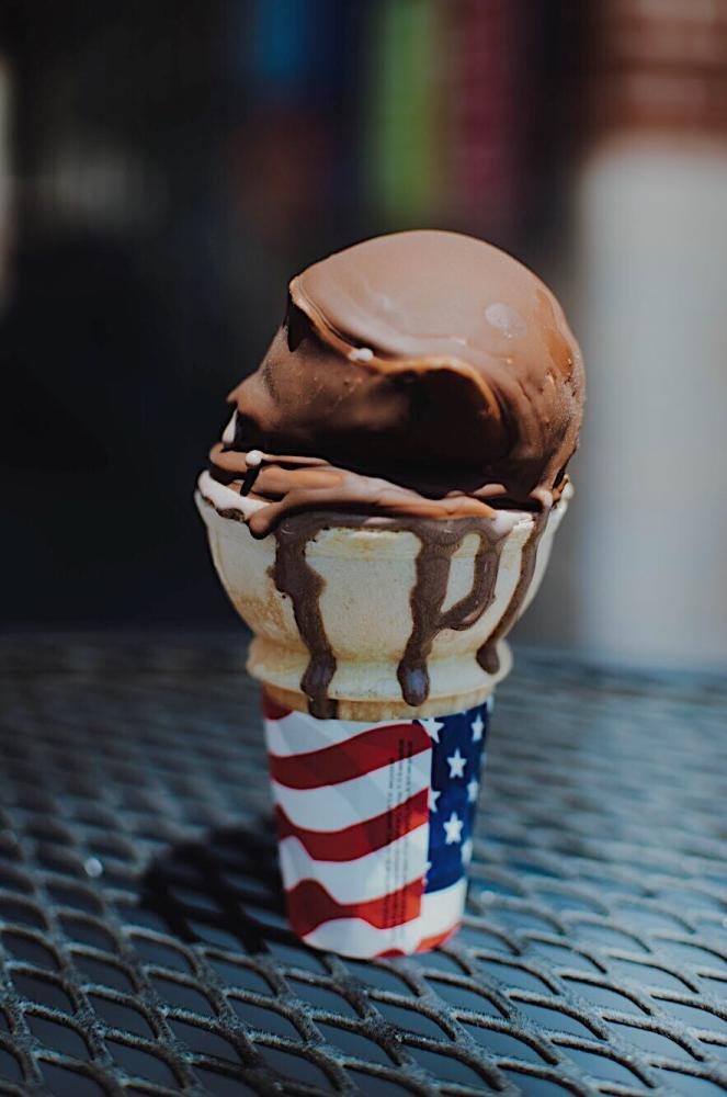 A chocolate-dipped vanilla ice cream cone from Twisters Frozen Custard.
