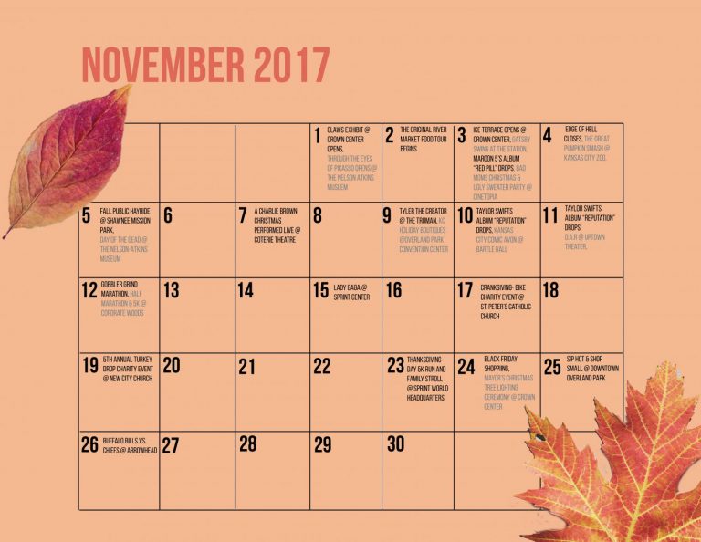 November Event Calendar BVNWnews