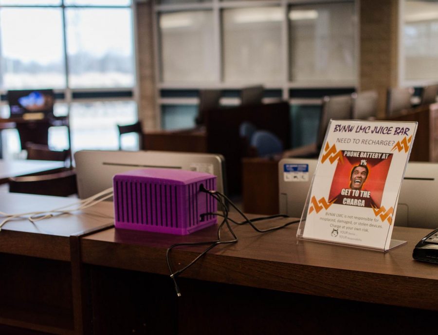 The recharging station, or Juice Bar is located in the Library Media Center. 