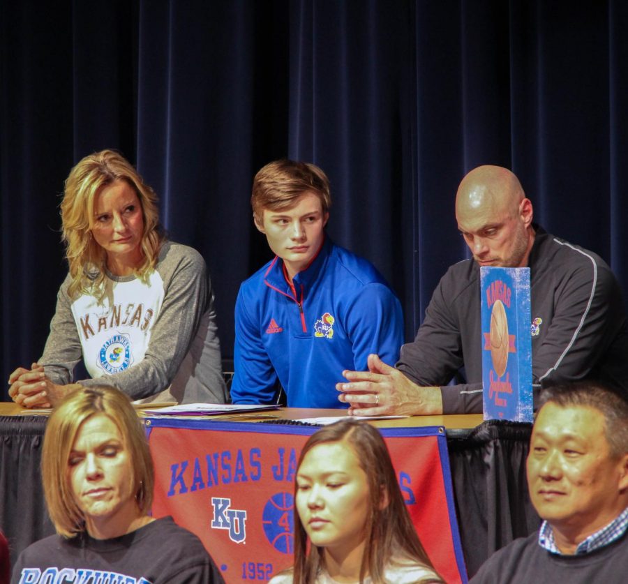 Senior Christian Braun will attend the University of Kansas for basketball. “I chose KU because I take a lot of pride in representing Kansas, Braun said. My dad went there, so it means a lot to me to just represent my family and the state of Kansas because not a lot of kids get that opportunity to go to Kansas and represent themselves.