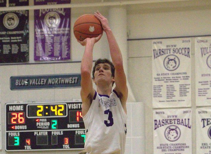 Junior Jack Chapman shoots a free throw on his way to 25 points in the boys varsity basketball game on Jan. 4.