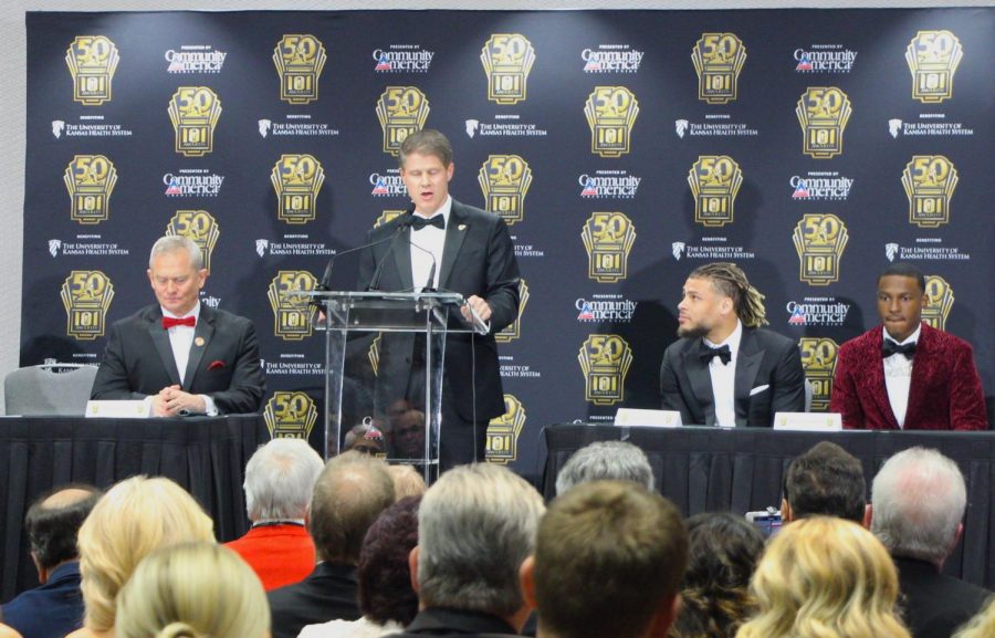 In the Kansas City Chiefs part of the 101 awards, Chairman and CEO of the Chiefs Clark Hunt speaks. 