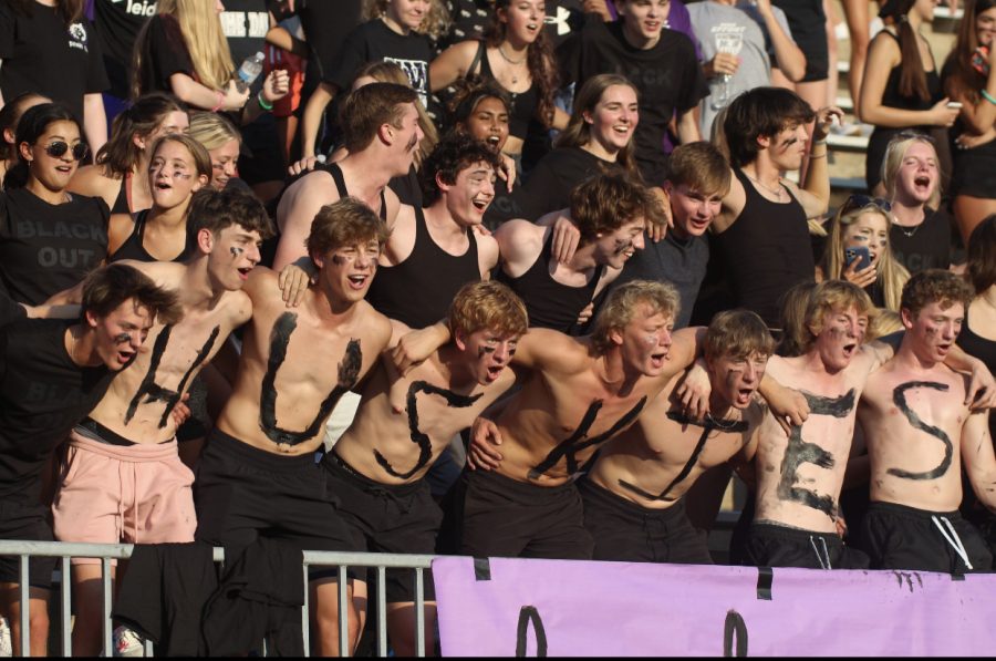 The student section cheers on the Huskies, Aug. 27. 