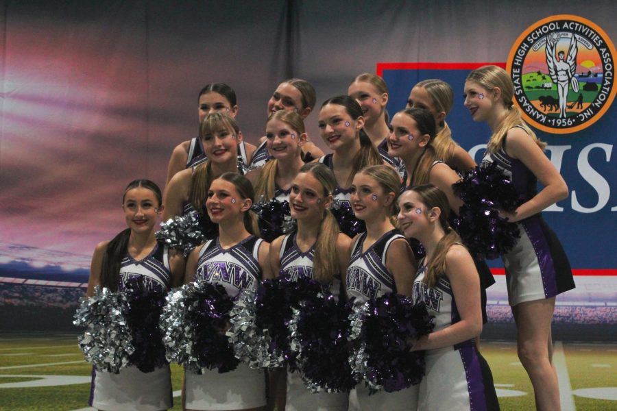 Photo the the varsity Pack Dance Team from their State Competition, Nov. 19.