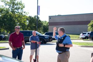 Following the lockdown, members of the Overland Park Police Department and Blue Valley’s Safety and Security Department arrived on site to assist in the investigation, Aug. 30.