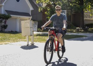 Freshman Carson Hunt began riding his bike to help raise money to fund Homocystinuria (HCU) research.