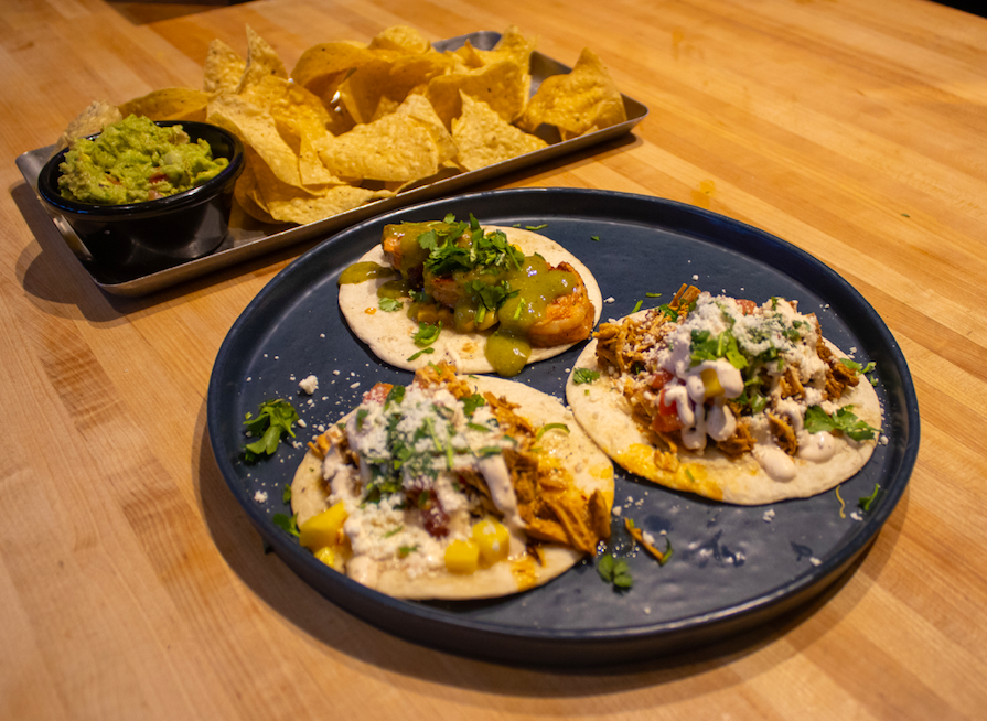 Coming to Strang Hall in 2019, Fénix offers a variety of taco options. Pictured above, their Tres Tacos entree allows for mix-and-match options from the taco menu.