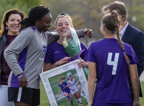 Prior to the girls varsity soccer game against Saint Thomas Aquinas High School, senior Abby Allen was recognized along with three other seniors, on April 25.