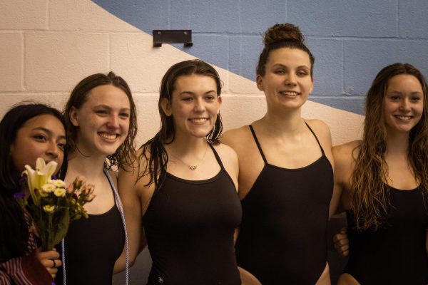 Girls swim team seniors were recognized for their contributions to the team, April 25.