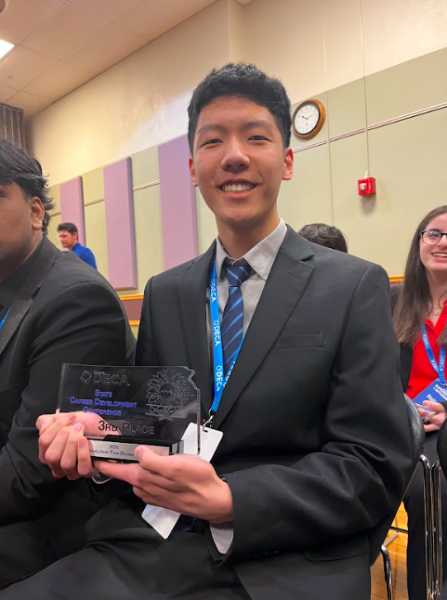 Li has competed in DECA all four years of high school, winning various regional and state awards (Courtesy of Kevin Li).