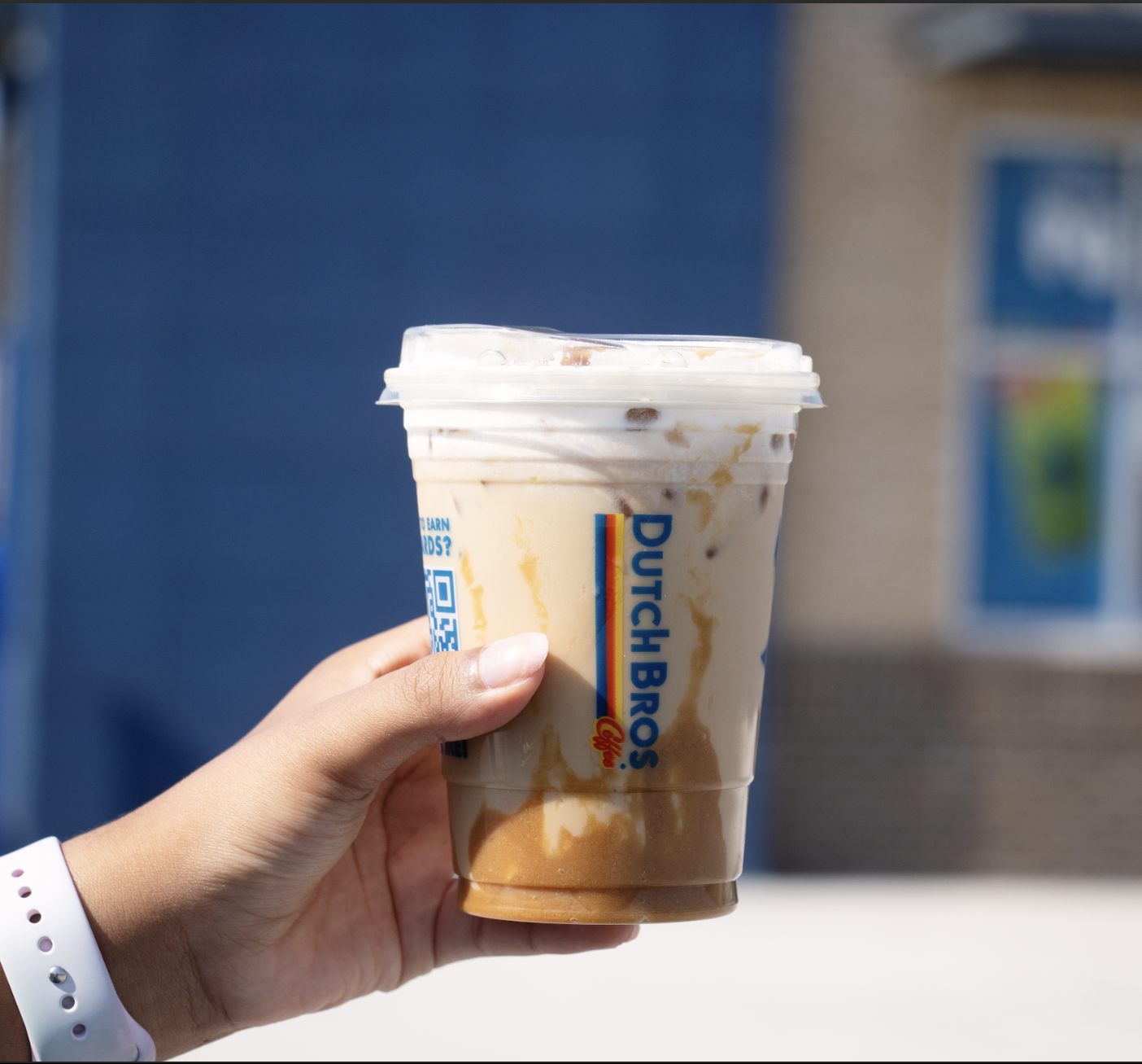 An image of the small Cookie Butter Iced Latte from Dutch Bros.