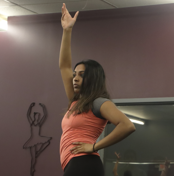 Senior Akki Gundu practicing for the Seva Dance INfusion performance Nov. 3. “[Seva Dance has] allowed me to express my love for dancing and for my culture, which I don't get to do a lot, so it's kind of special,” Gundu said.
