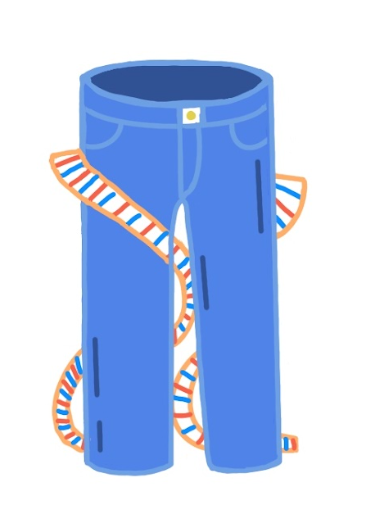 Digital illustration representing the play on words of jeans and genes 