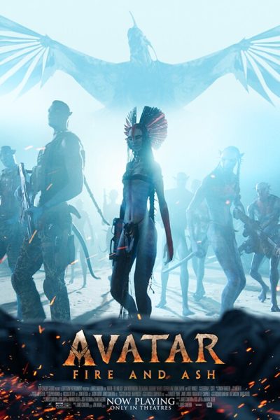 Promotional poster for the film “Avatar: Fire and Ash” released by 20th Century Studios.