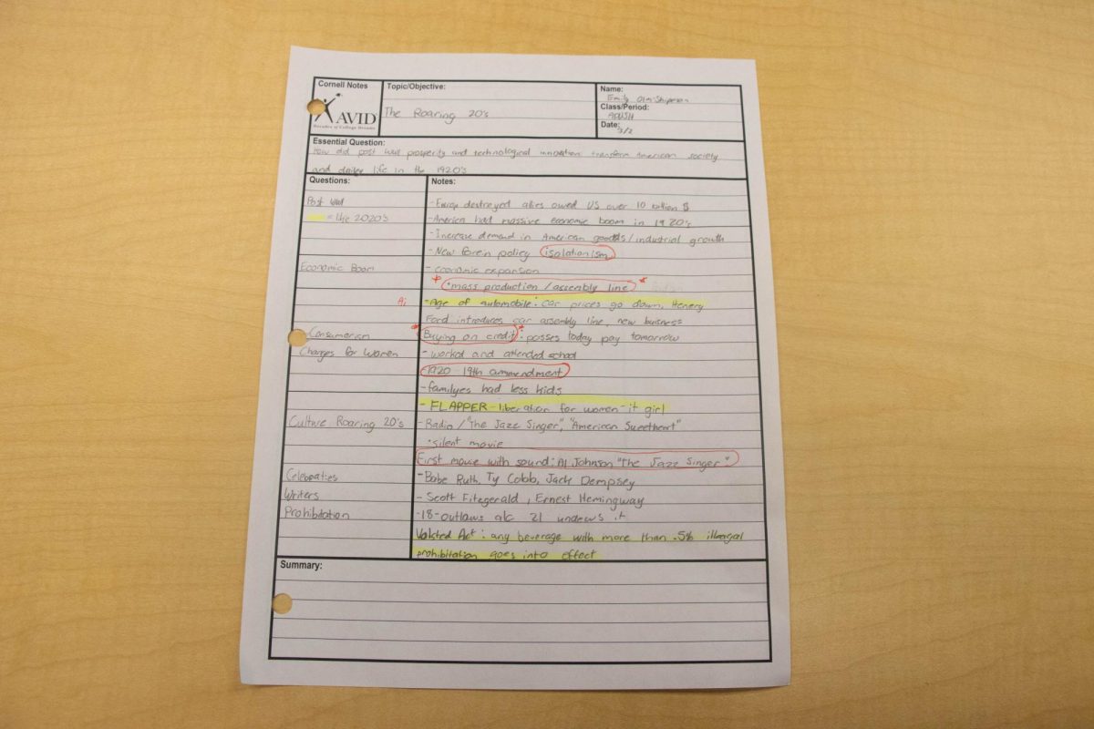 Notes reviewed 24 hours after the lesson.