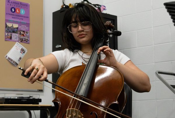 After school, senior Mel Zabet practices a song on her cello, April 14. Zabet is an involved member of the orchestra community at BVNW, and she assists with the fifth grade orchestra program, which will be affected by the budget cuts. 
